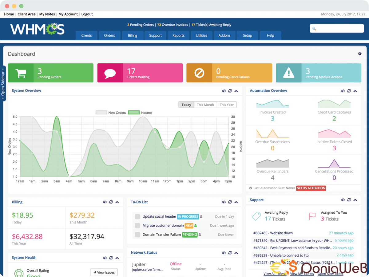 WHMCS - Web Hosting Billing & Automation Platform