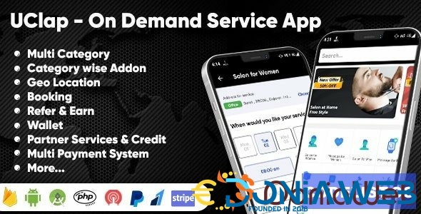 UClap v1.3 - On Demand Home Service App | UrbanClap Clone | Android App with Interactive Admin Panel
