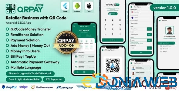 QRPay Agent - Retailer Business with QR Code Android and iOS App