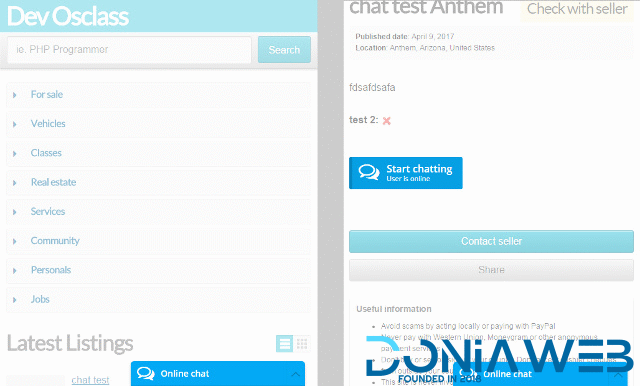 OSClass Online Chat Plugin