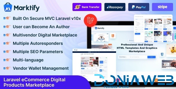Marktify - Laravel eCommerce Digital Product Multivendor Marketplace