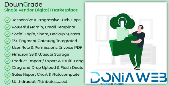 downGrade - Single Vendor Digital Marketplace With Subscription