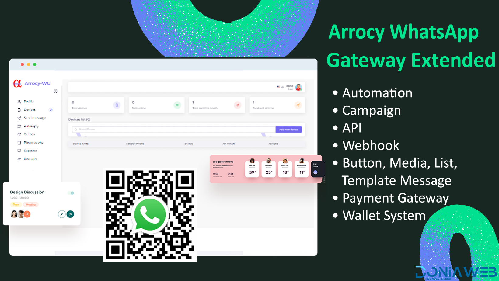 Arrocy WhatsApp Gateway & Bulk Sender (Extended License)