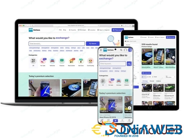 Epsilon Osclass Theme v1.6.4 + 7 Plugins latest Version