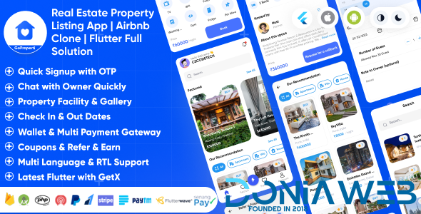 GoProperty - Real Estate Property Listing App | Rentals-Exchange-Buy | Airbnb Clone | Full Solution