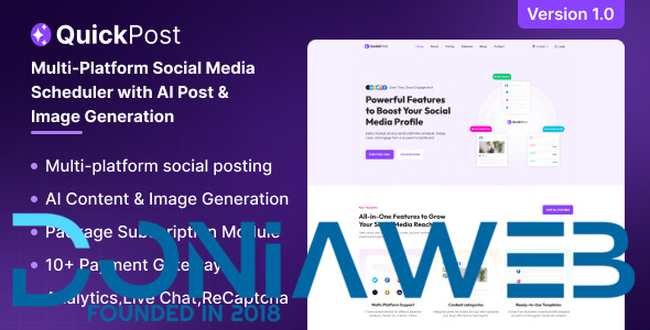 QuickPost - Multi-platform Social Media Scheduler with AI Post & Image Generation