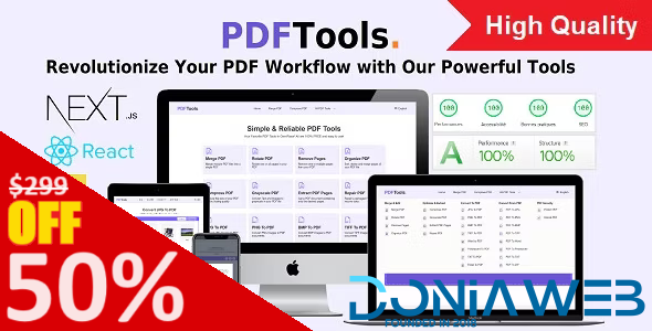PDF Tools [All In one] - High Quality PDF Tools | Next.js React Web Application