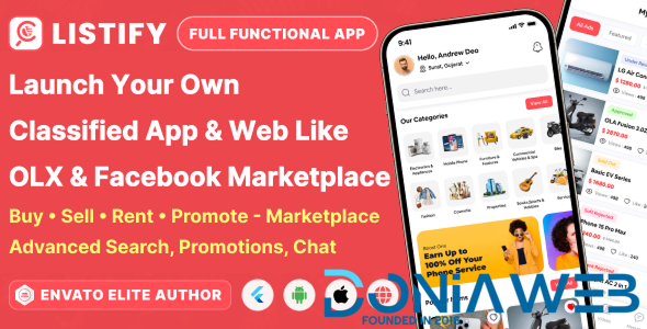 Listify – Buy & Sell Classified Marketplace App & Web | Flutter, Android, iOS | Admin Panel | Ads