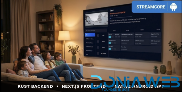 StreamCore - IPTV/OTT Platform with Reseller Panel & Android TV App