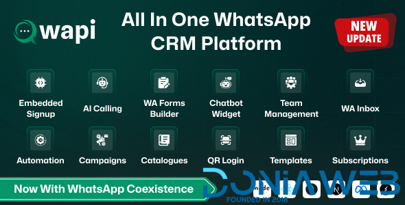 Wapi – WhatsApp CRM SaaS with Chatbot Flow Builder, API Automation & Multi-Tenant System